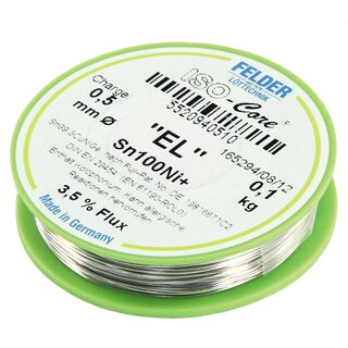 Ltzinn auf Rolle Felder ISO-CORE EL, 0,5mm, 100g, bleifrei  ( Sn100%Ni+)