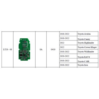 Lonsdor Smart Key Leiterplatte geeignet fr Lexus und Toyota - 4 Tasten &ndash; 315/433MHZ